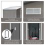 Voir la diapositive 5 : OUTSUNNY Abri de jardin - remise pour outils - cabanon double porte coulissante - fondation incluse - dim. 277L x 191l x 192H cm - tôle d'acier ondulée grise