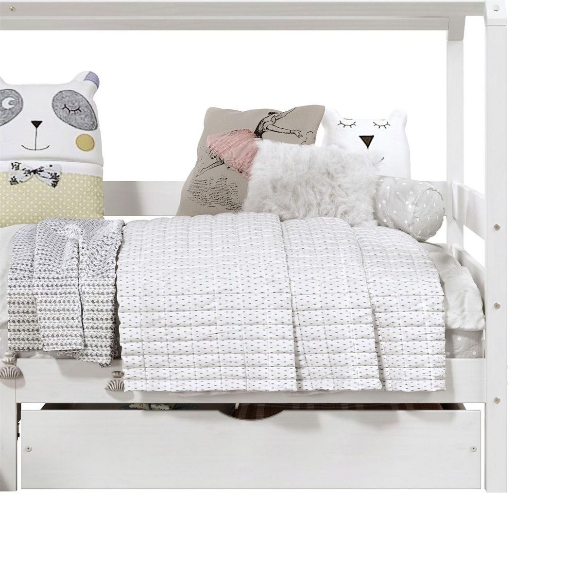 IDIMEX Lit cabane CLIA 90 x 200 cm avec tiroirs, en pin massif