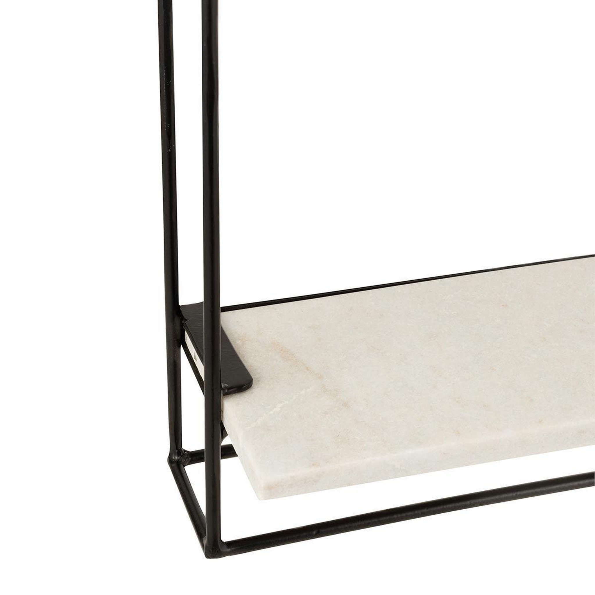 Voir la diapositive 5 : J-LINE Étagère murale  1 plateau  35cm noir & blanc