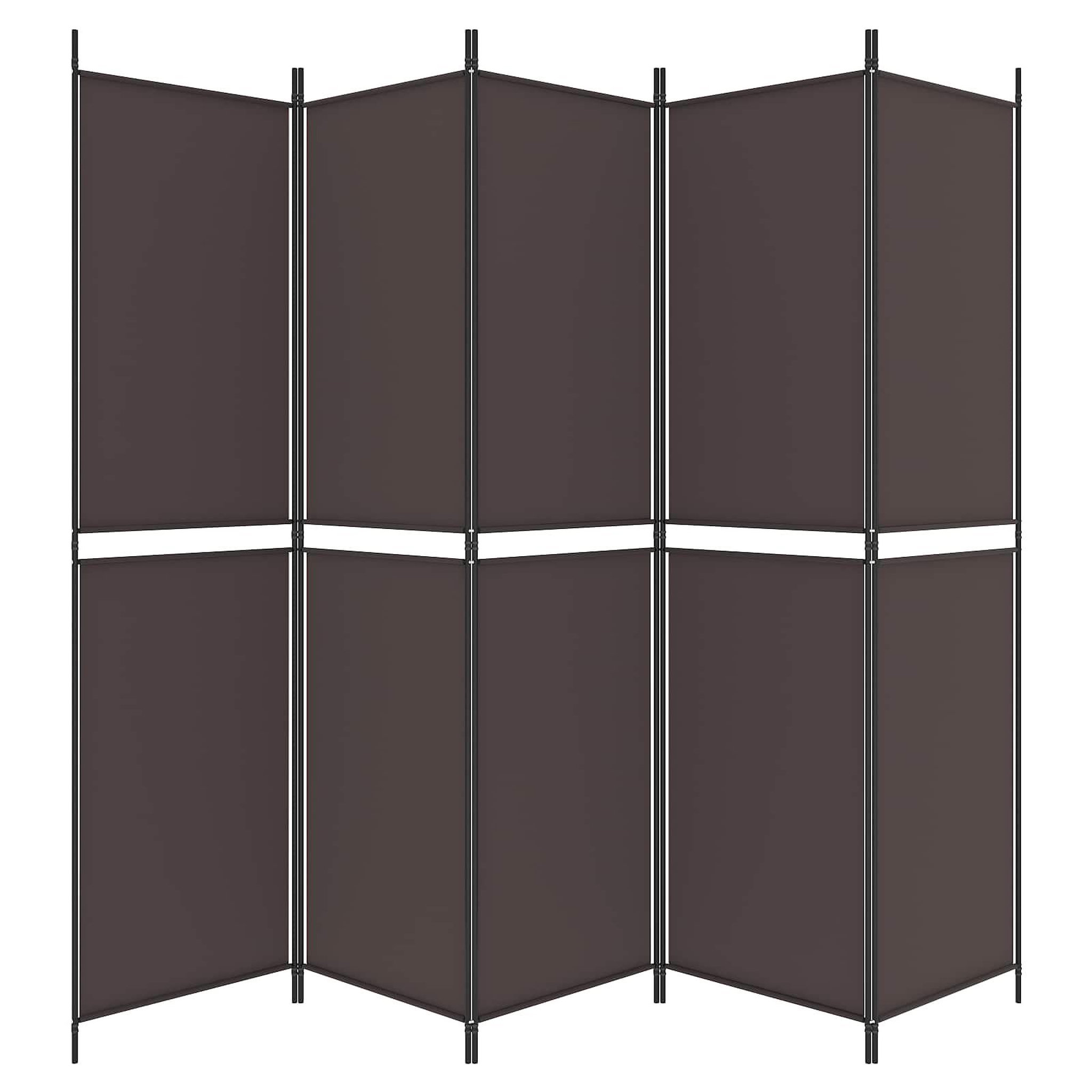 Voir la diapositive 3 : VIDAXL Cloison de separation 6 panneaux marron 300x220 cm tissu