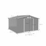 Voir la diapositive 6 : SWEEEK Abri de jardin en métal - Boulonnais - 10.85m² gris anthracite et blanc - Cabane à outils avec deux portes coulissantes. kit de fixation sol inclus. maison de rangement. remise