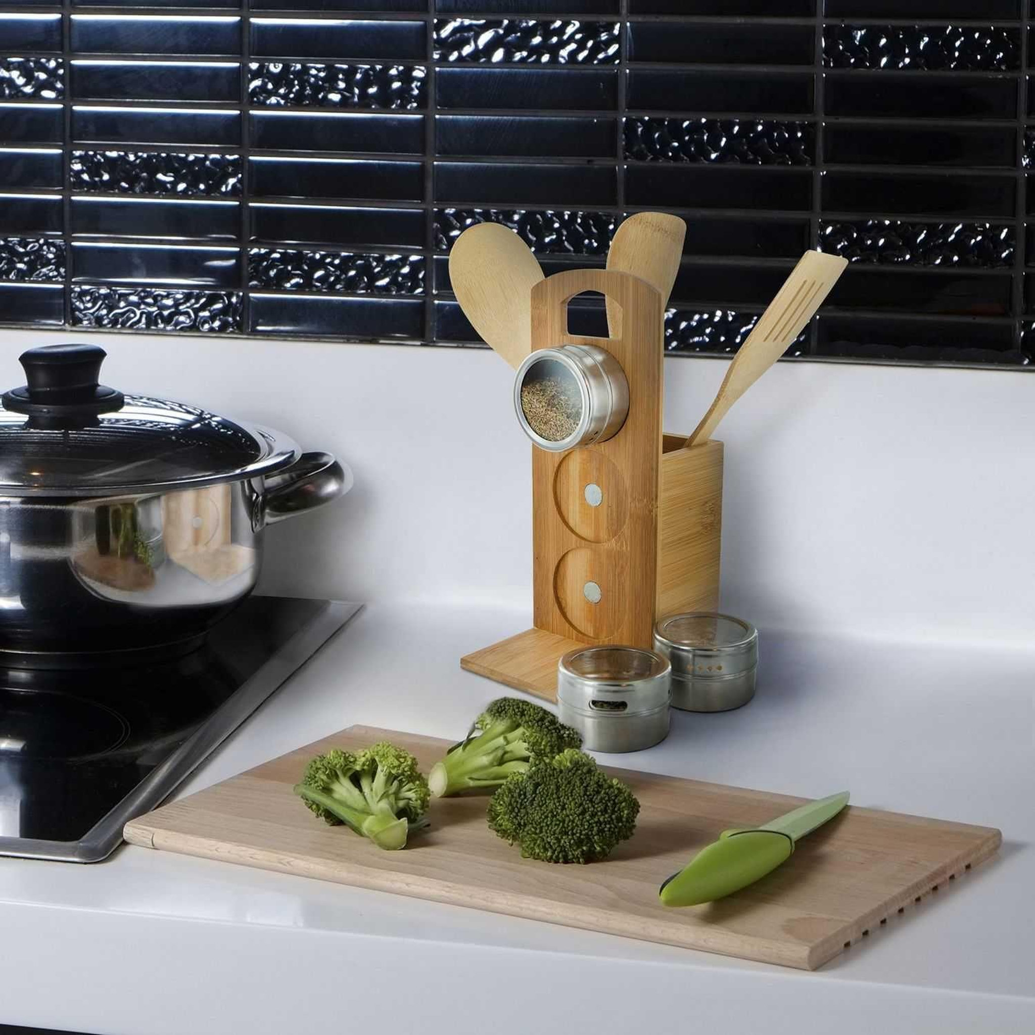 Voir la diapositive 2 : The Home Deco Factory Porte ustensiles et épices en bambou cook