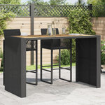 VIDAXL Table de bar de jardin et dessus en bois acacia resine tressee