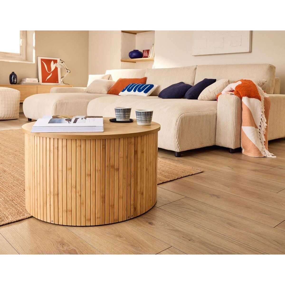 BEST MOBILIER Kofu - table basse ronde - bambou - 60 cm