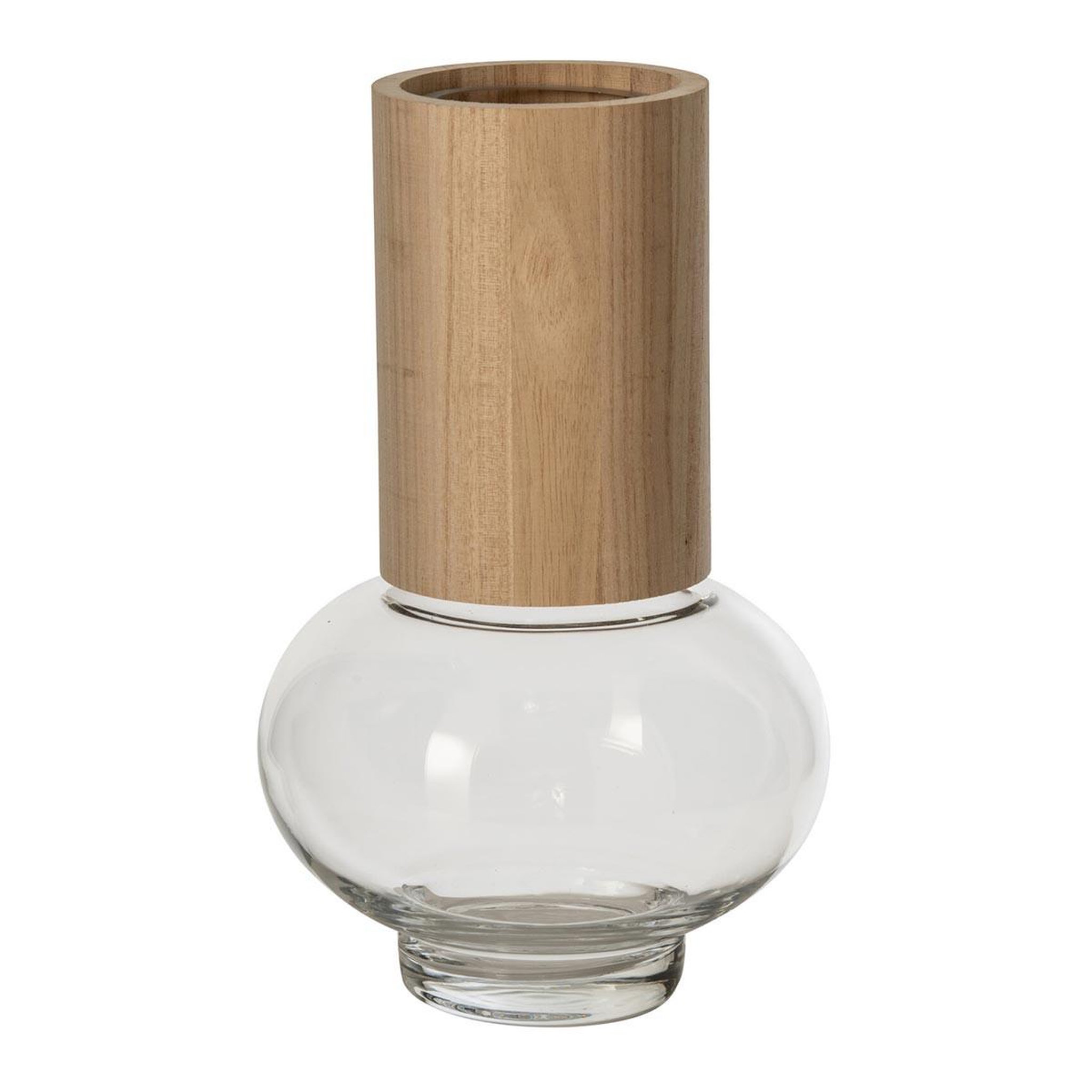 J-LINE Vase design en verre  nadia  26cm naturel