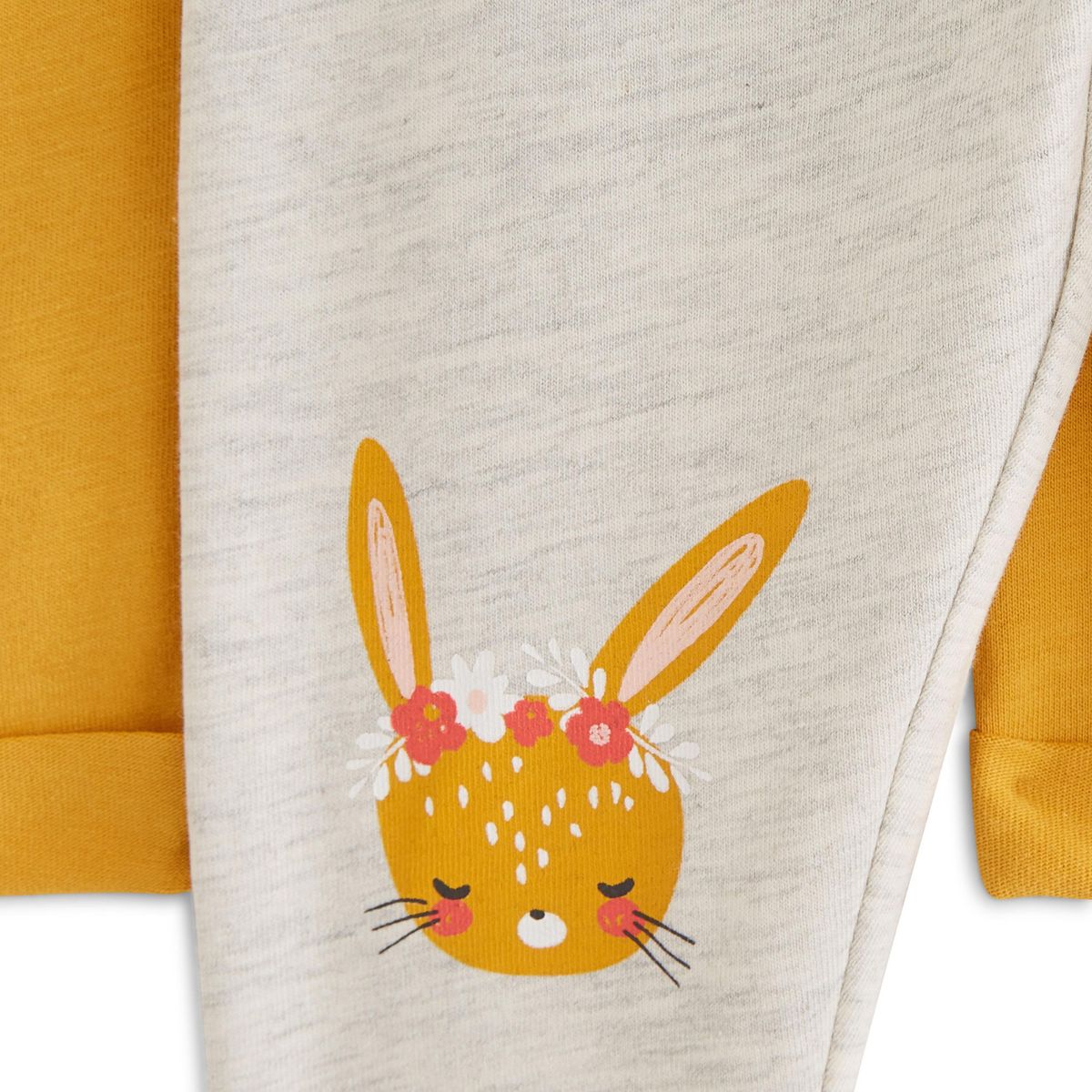 IN EXTENSO Lot de 2 pantalons coton bio lapins bébé fille