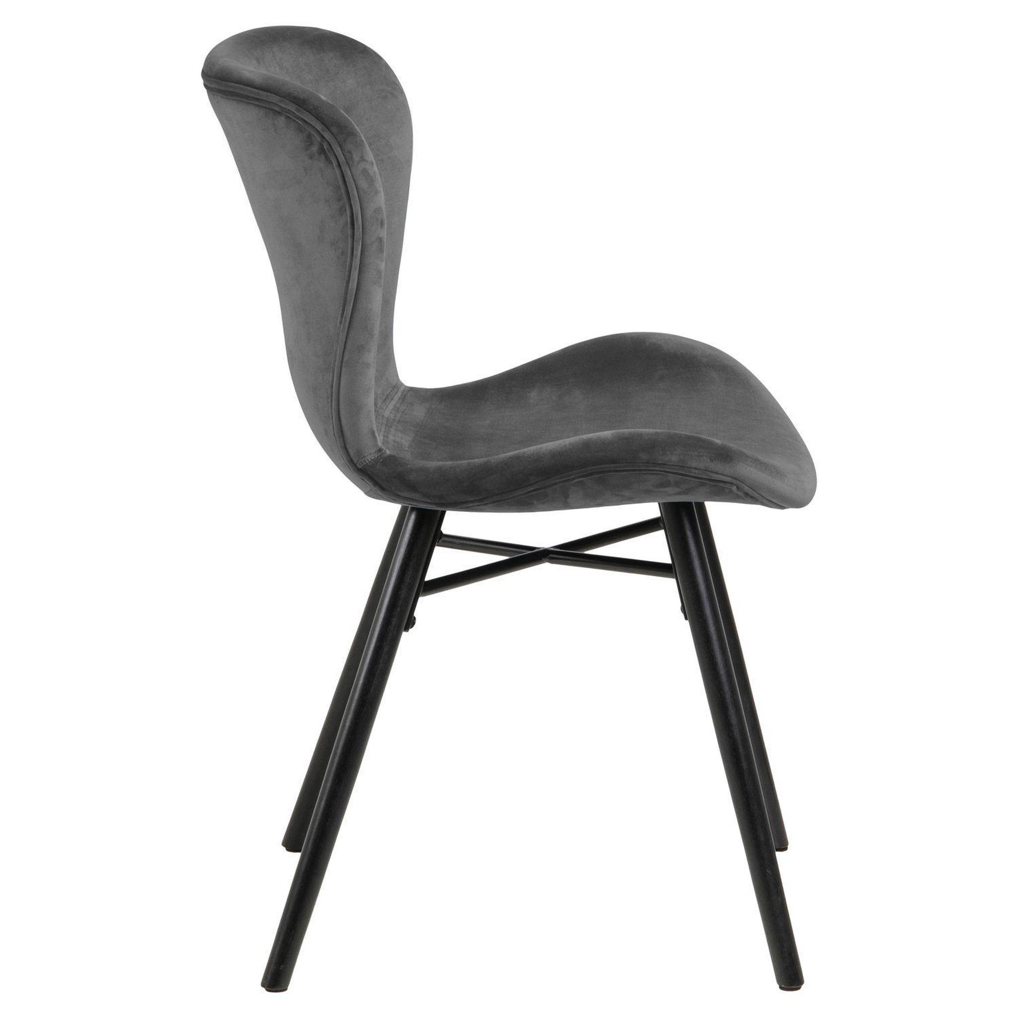 Voir la diapositive 3 : TOILINUX Lot de 2 chaises lucie en velours et bois - gris et noir