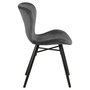 Voir la diapositive 3 : TOILINUX Lot de 2 chaises Lucie en velours et bois - Gris et noir