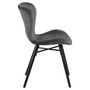 Voir la diapositive 3 : TOILINUX Lot de 2 chaises Lucie en velours et bois - Gris et noir