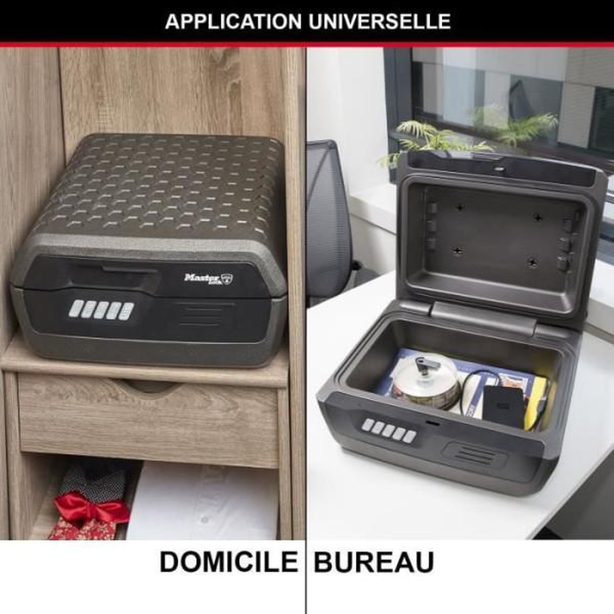 Voir la diapositive 2 : Master lock Malette de sécurité anti feu - master lock - chw30300eurhro - ignifuge et etanche - large 10l - combinaison electronique