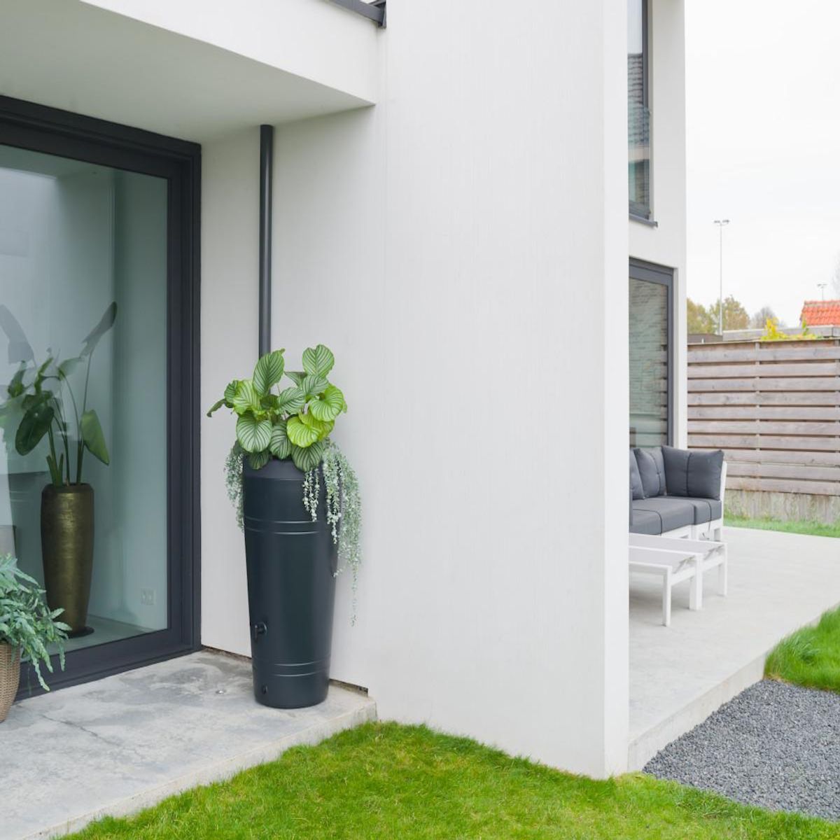 NATURE Récupérateur d'eau de pluie conique anthracite 230 L - Nature