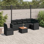 Voir la diapositive 1 : VIDAXL Salon de jardin 7 pcs avec coussins noir resine tressee