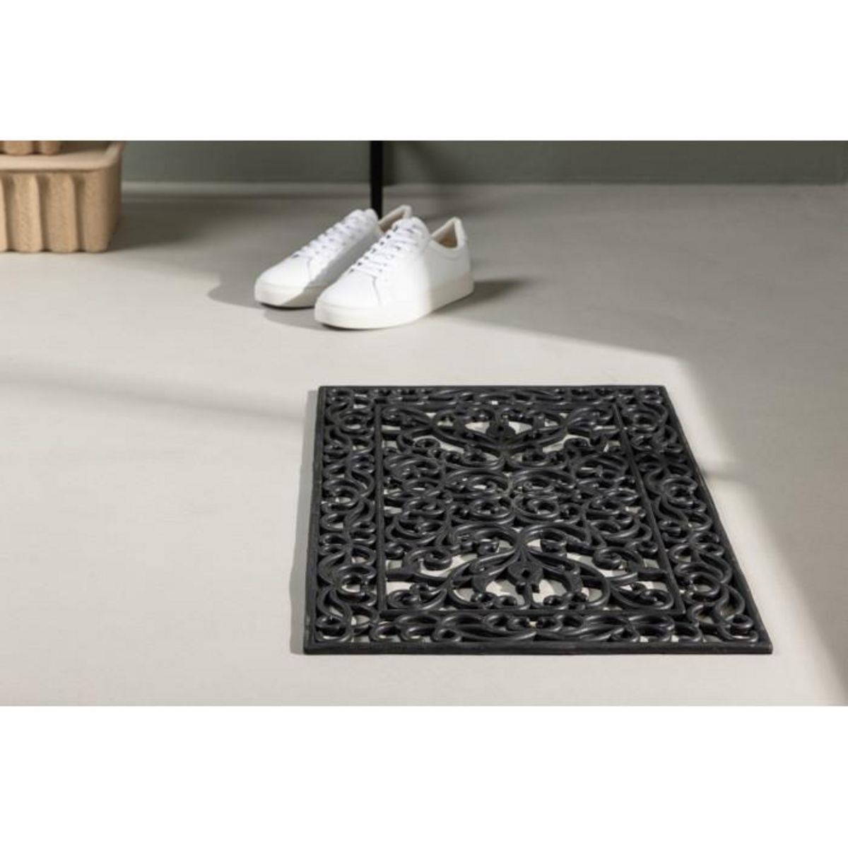 Paris Prix Paillasson Déco  Caoutchouc  45x75cm Noir