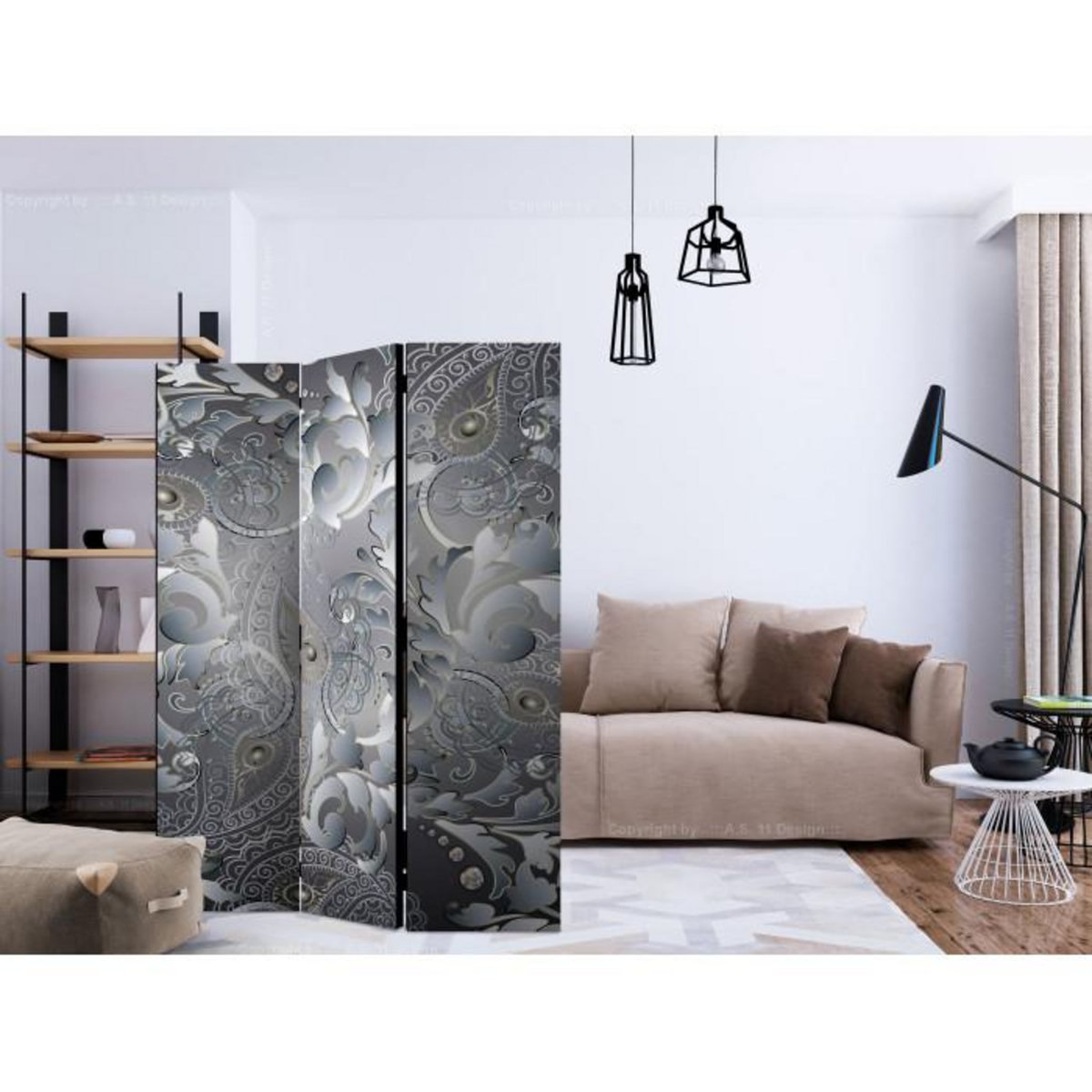 Paris Prix Paravent 3 Volets  Oriental Pattern  135x172cm
