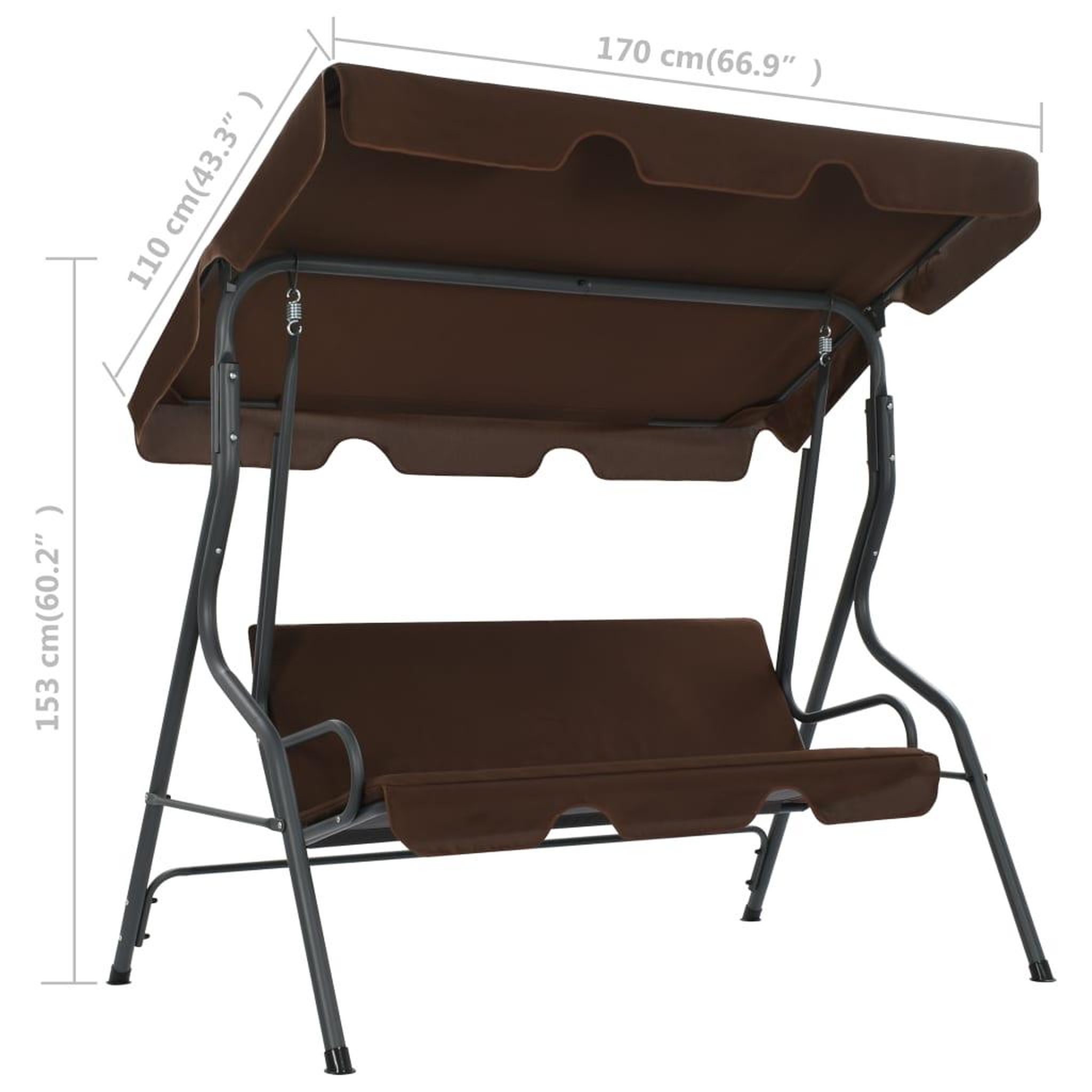 Voir la diapositive 6 : VIDAXL Balancelle de jardin Cafe 170 x 110 x 153 cm