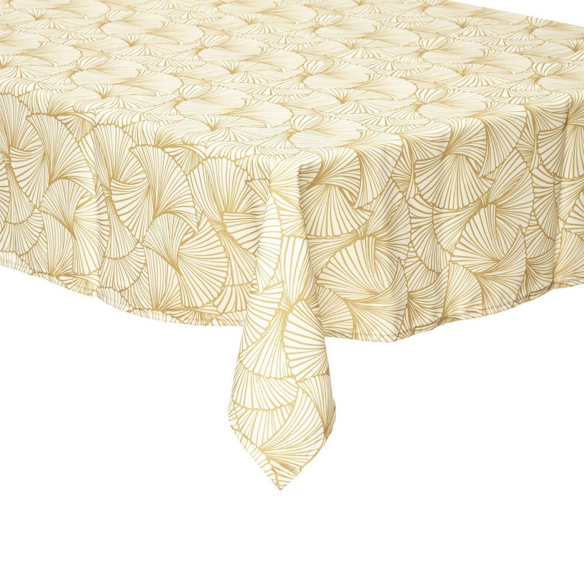 ATMOSPHERA Nappe rectangulaire antitache Ginkgo - 140 x 240 cm - Jaune