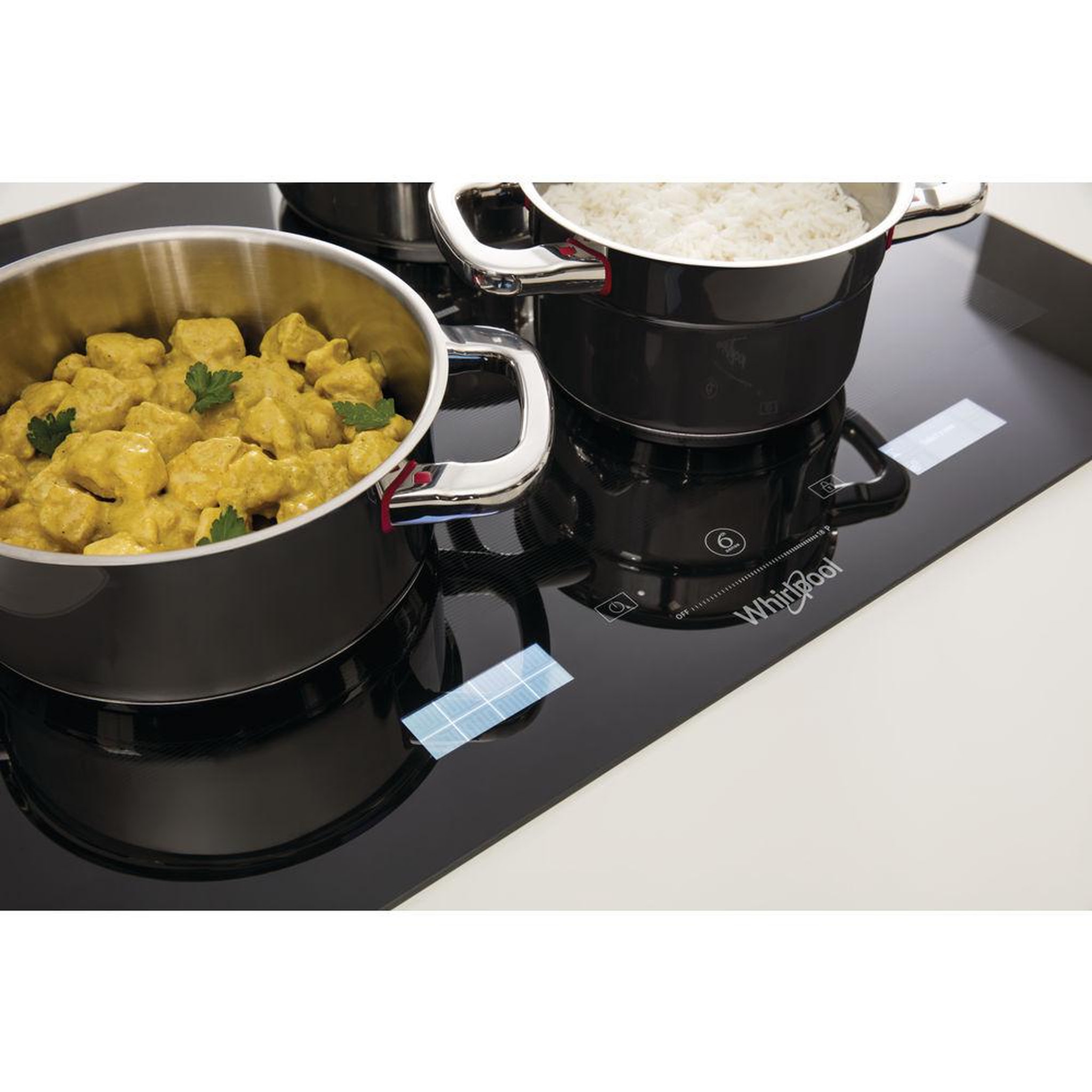 Voir la diapositive 5 : Whirlpool Table de cuisson induction 77cm 8 feux 7400w noir - smp778cneixl