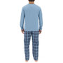 Voir la diapositive 2 : PIERRE CARDIN Ensemble Pyjama long homme en popeline à carreaux et Logo poitrine