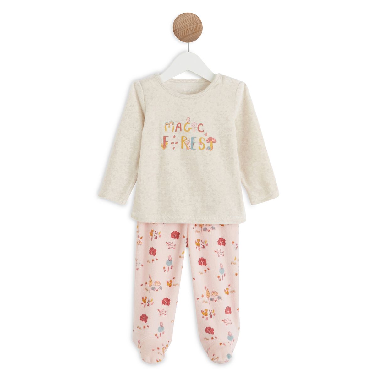 IN EXTENSO Pyjama velours bébé fille