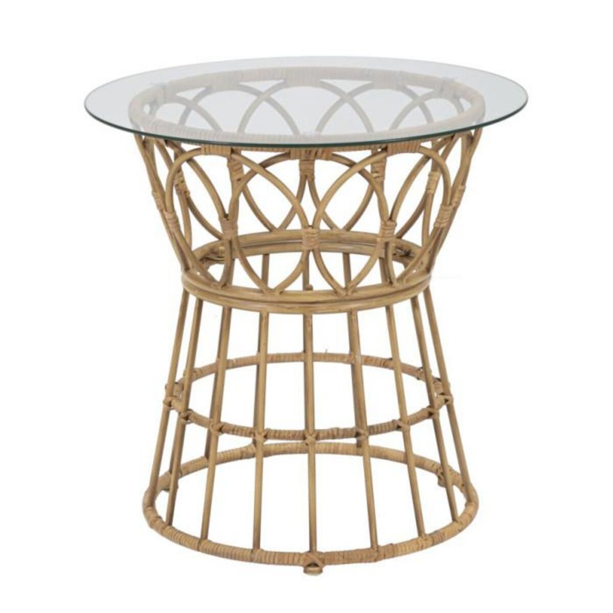 Paris Prix Table d'Appoint en Verre  Panama  50cm Naturel