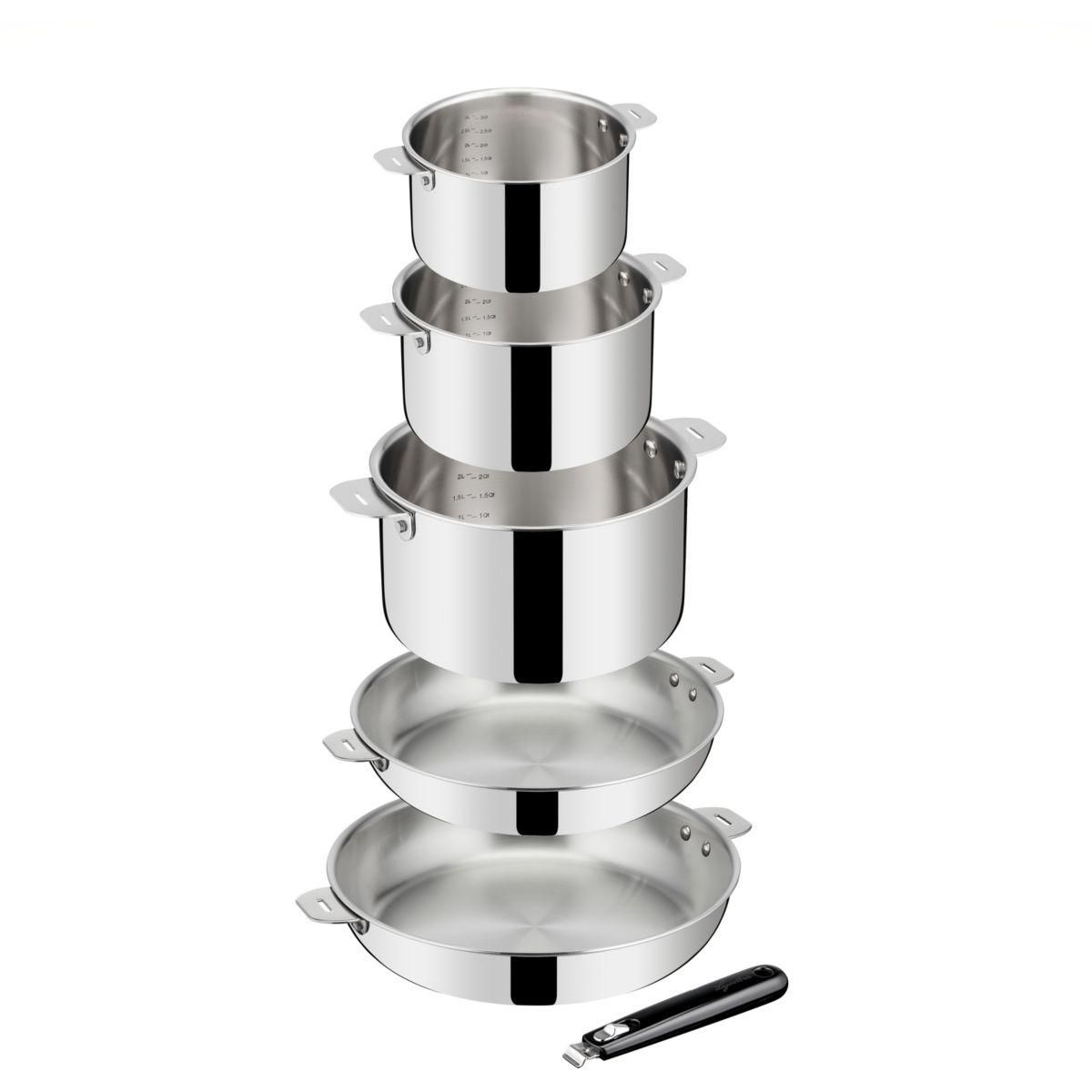 Lagostina Batterie de cuisine Esperta triply 5 pièces + poignée