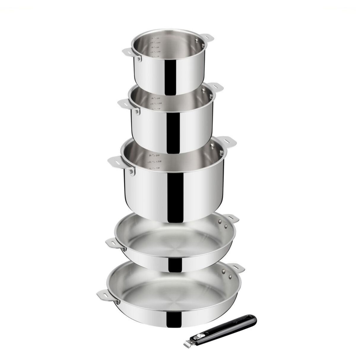 Lagostina Batterie de cuisine Esperta triply 5 pièces + poignée