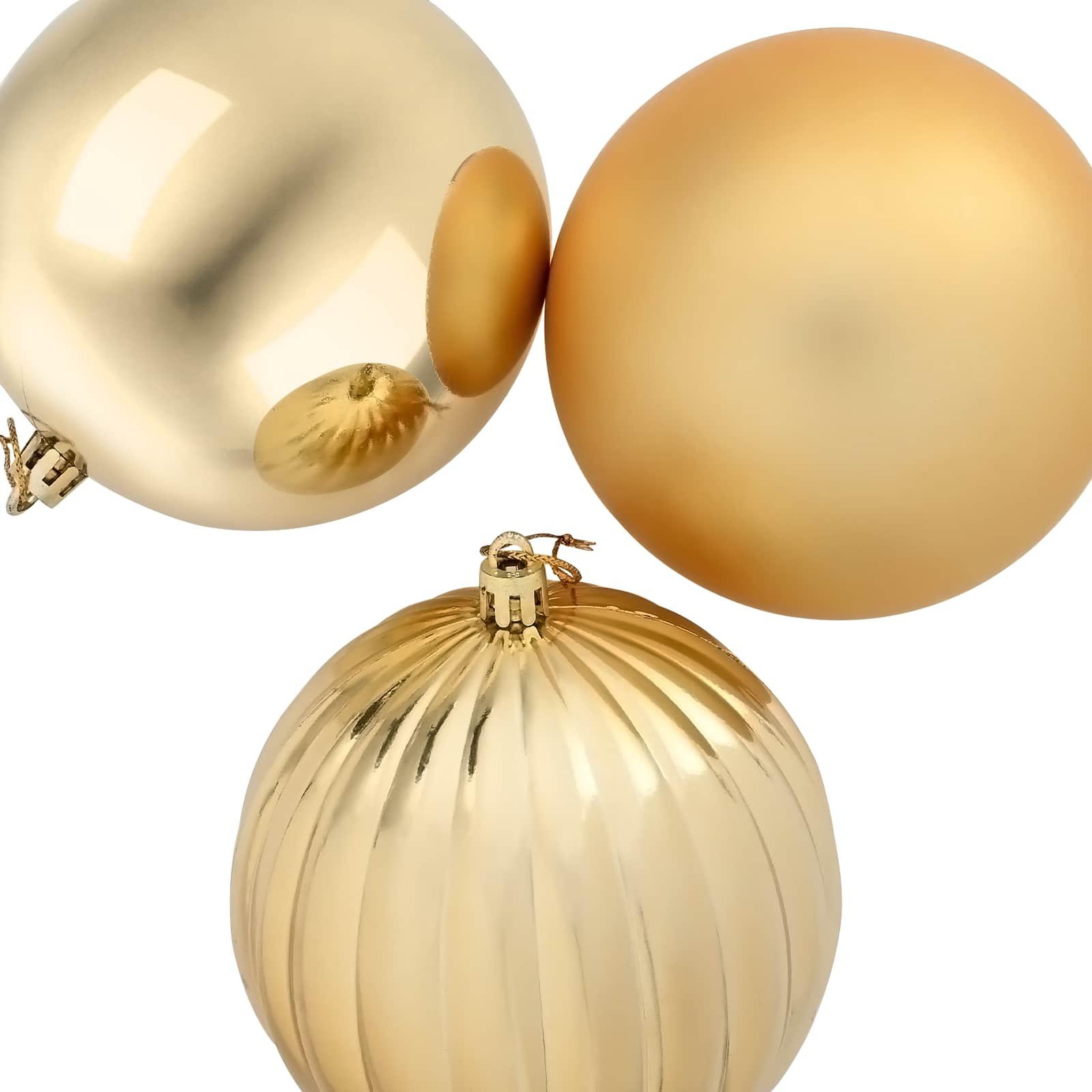 Voir la diapositive 5 : VIDAXL Ensemble de boules de Noël XL 15 pc Dore Diam. 10 cm Plastique