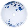 Voir la diapositive 4 : VIDAXL Vasque a poser blanc et bleu rond Φ41x14 cm ceramique