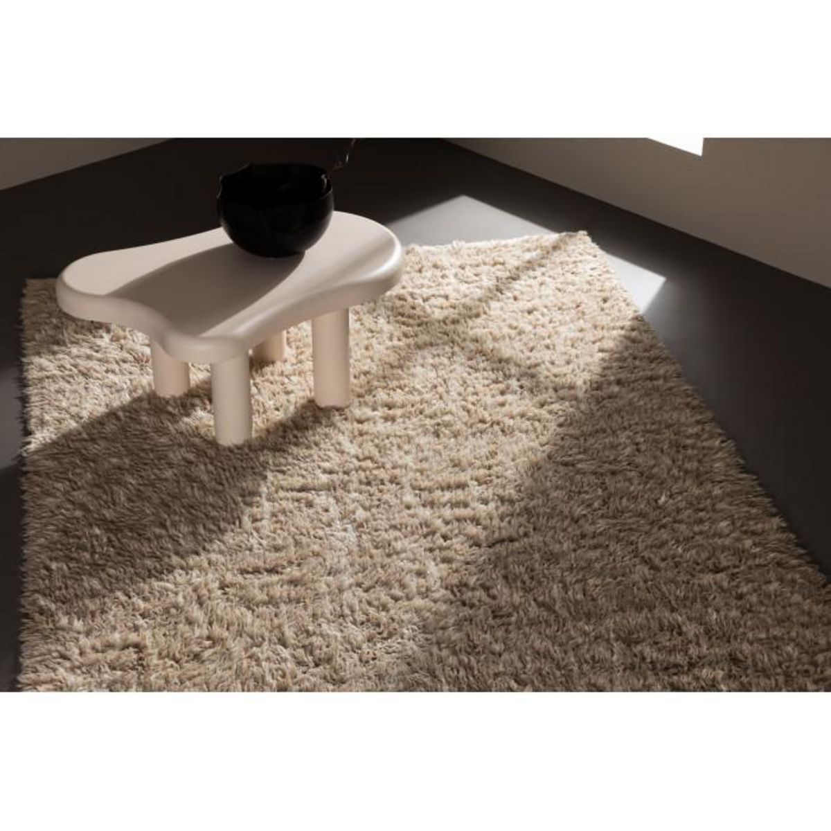 Paris Prix Tapis Déco en Laine  Leiko  200x300cm Beige