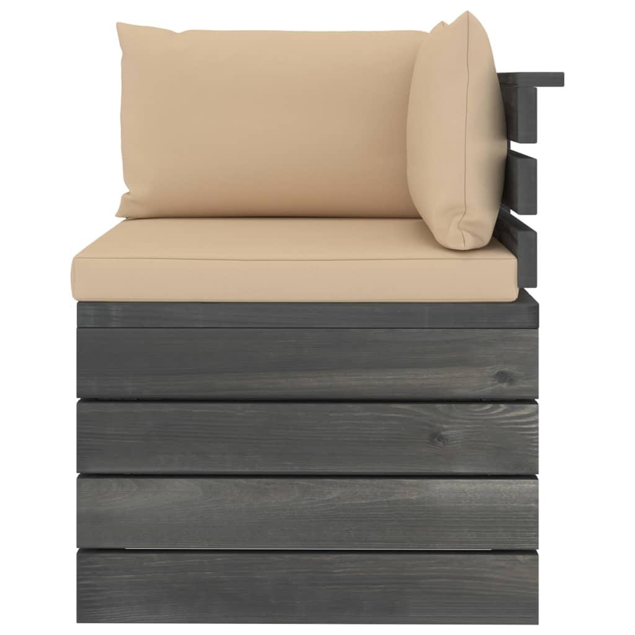 Voir la diapositive 5 : VIDAXL Salon palette de jardin 5 pcs avec coussins Bois de pin massif