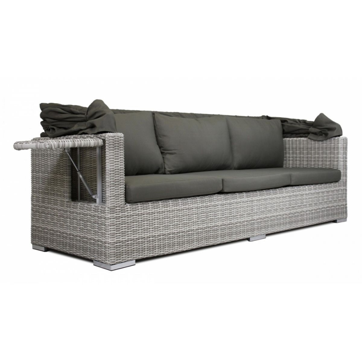 DCB GARDEN Bain de soleil canapé résine tressé ivoire SEYCHELLES 