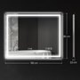 Voir la diapositive 3 : HOMCOM Miroir lumineux LED salle de bain 100 x 80 cm bluetooth interrupteur tactile lumière réglable 3 couleurs fonction anti-buée et mémoire