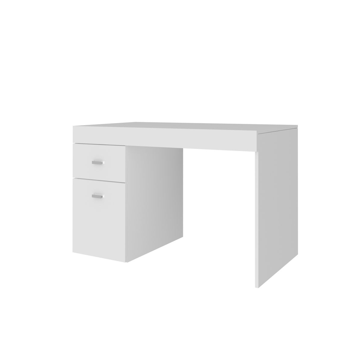 Bureau 1 porte 1 tiroir avec plateau coulissant et rangement 100 cm TAVIANO