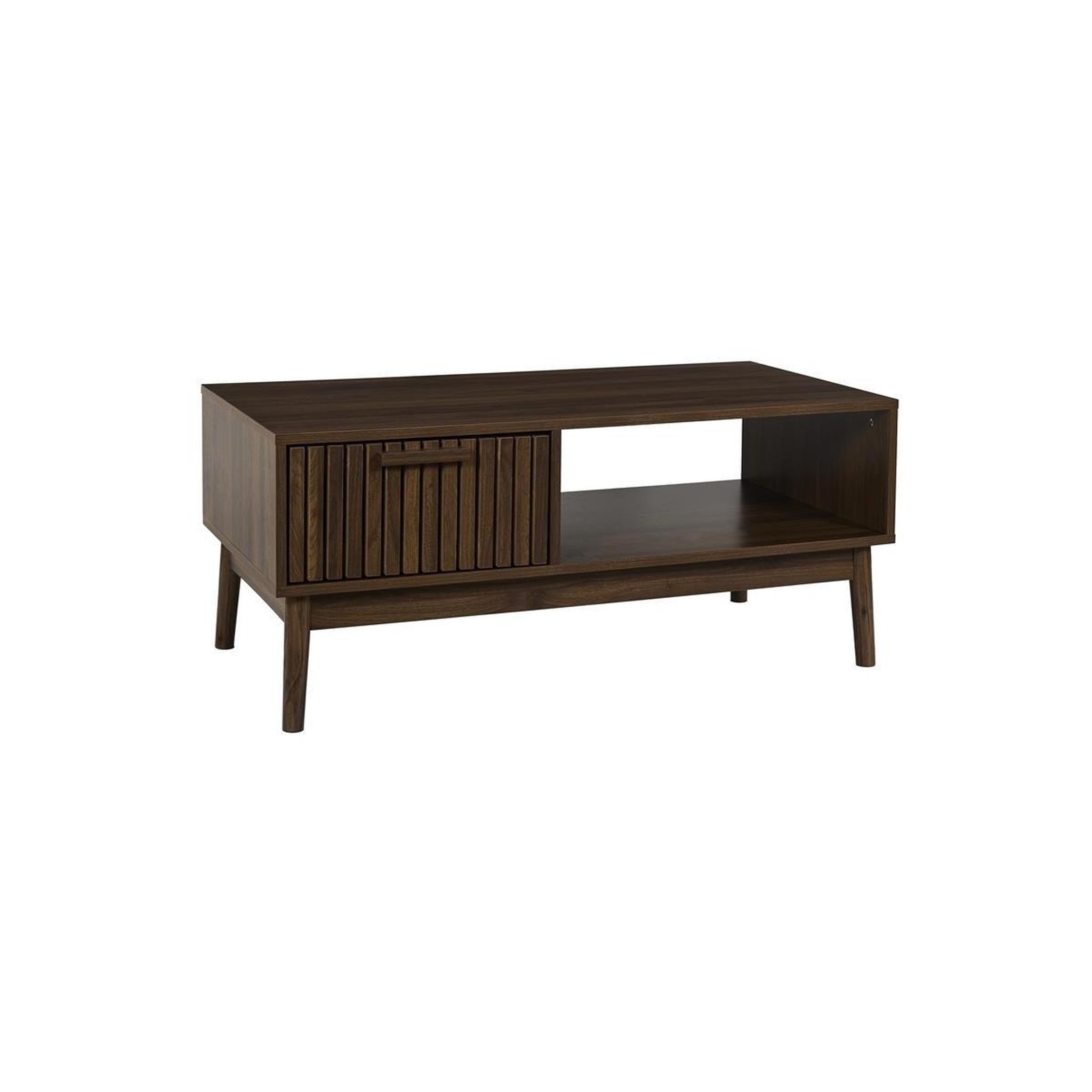 The Home Deco Factory Table basse avec tiroir  klaus  100cm marron foncé