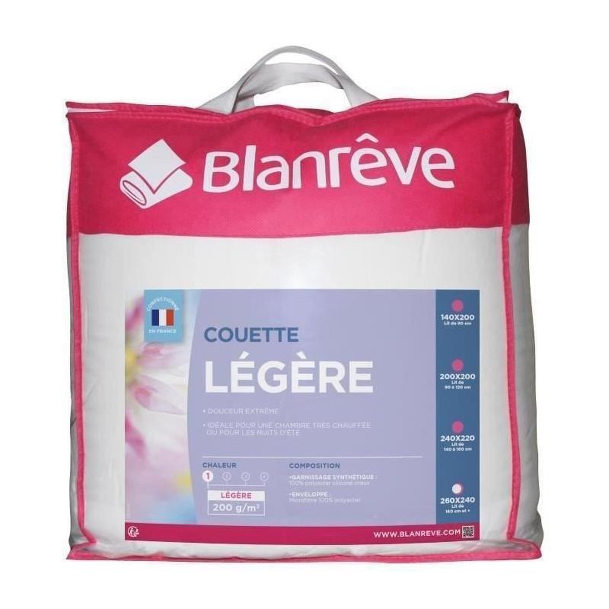 BLANREVE BLANREVE Couette legere en microfibre - 240 x 260 cm - Blanc