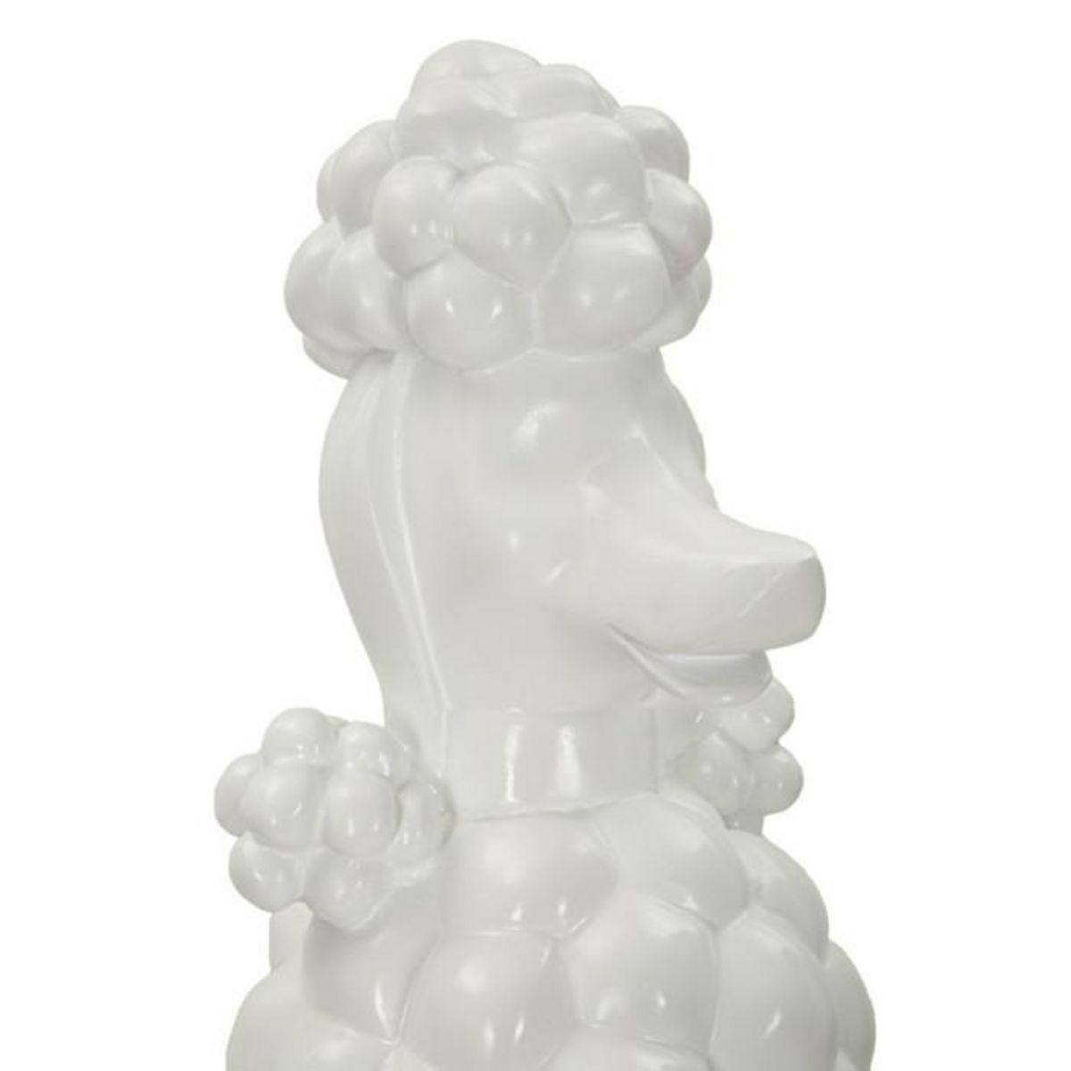 Paris Prix Statue Déco Chien  Caniche Assis  61cm Blanc