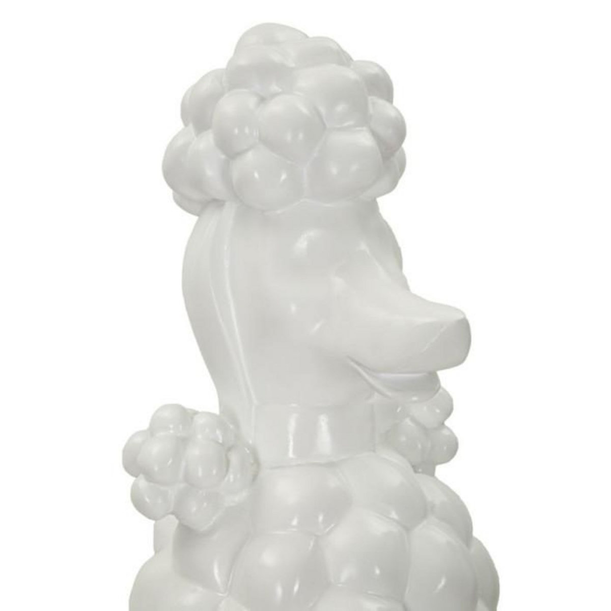 Paris Prix Statue Déco Chien  Caniche Assis  61cm Blanc