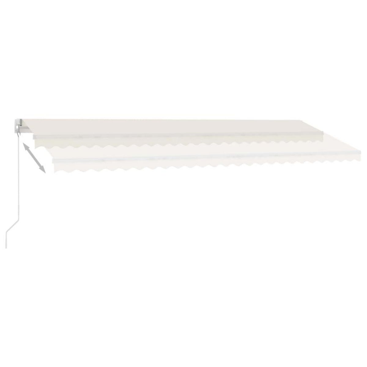 VIDAXL Auvent manuel retractable avec LED 500x300 cm Creme