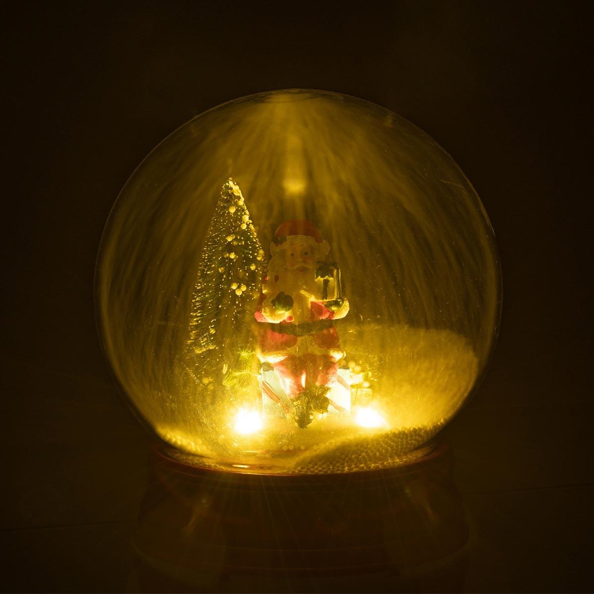Voir la diapositive 3 : J-LINE Boule à neige à led  père noël  23cm multicolore