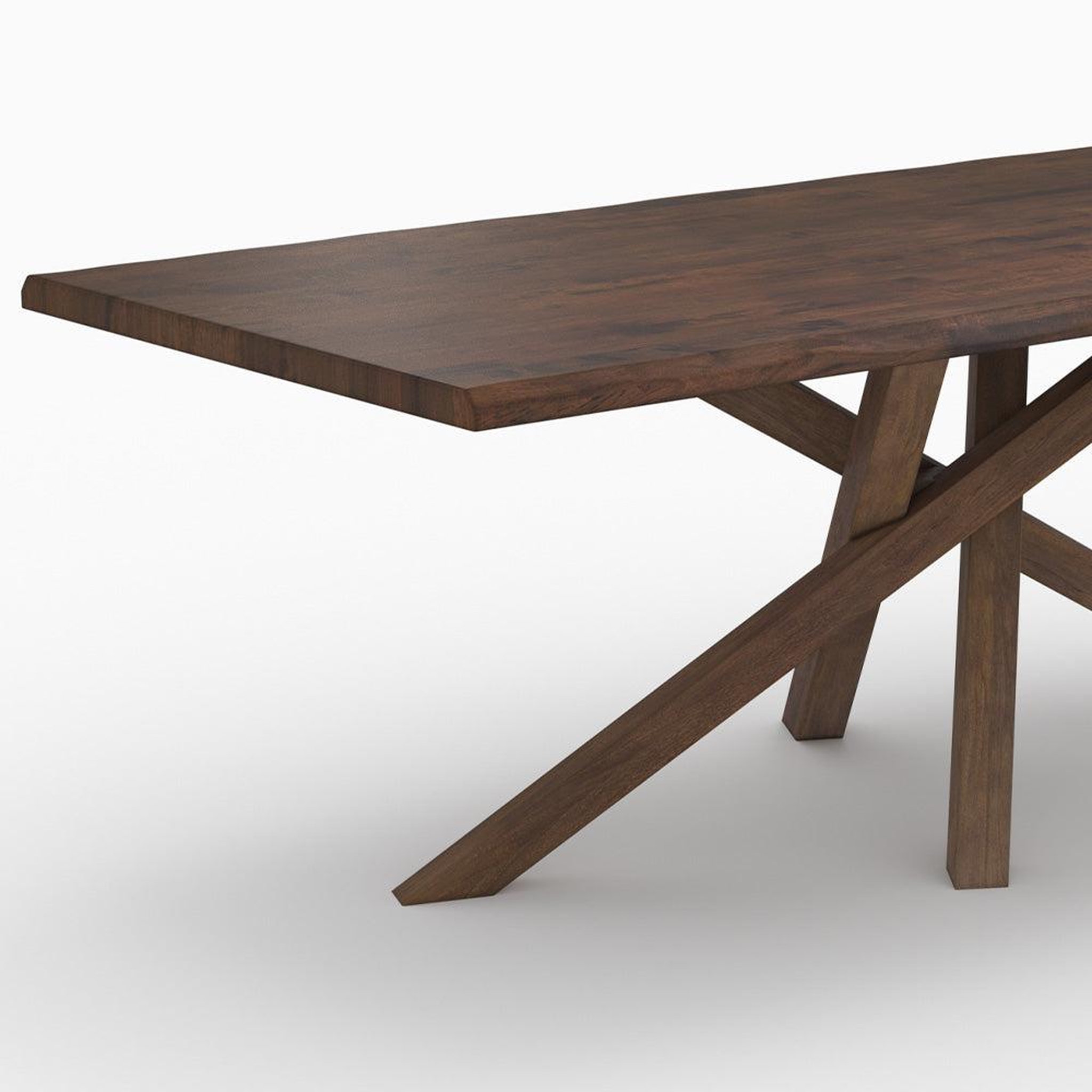 Voir la diapositive 5 : MAISON PAVANE Table rectangulaire en bois d'hévéa massif foncé 8 personnes-Robin