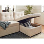 Voir la diapositive 4 : BEST MOBILIER California - canapé d'angle réversible convertible - avec coffre, tablette et poufs - en velours côtelé - 4 places