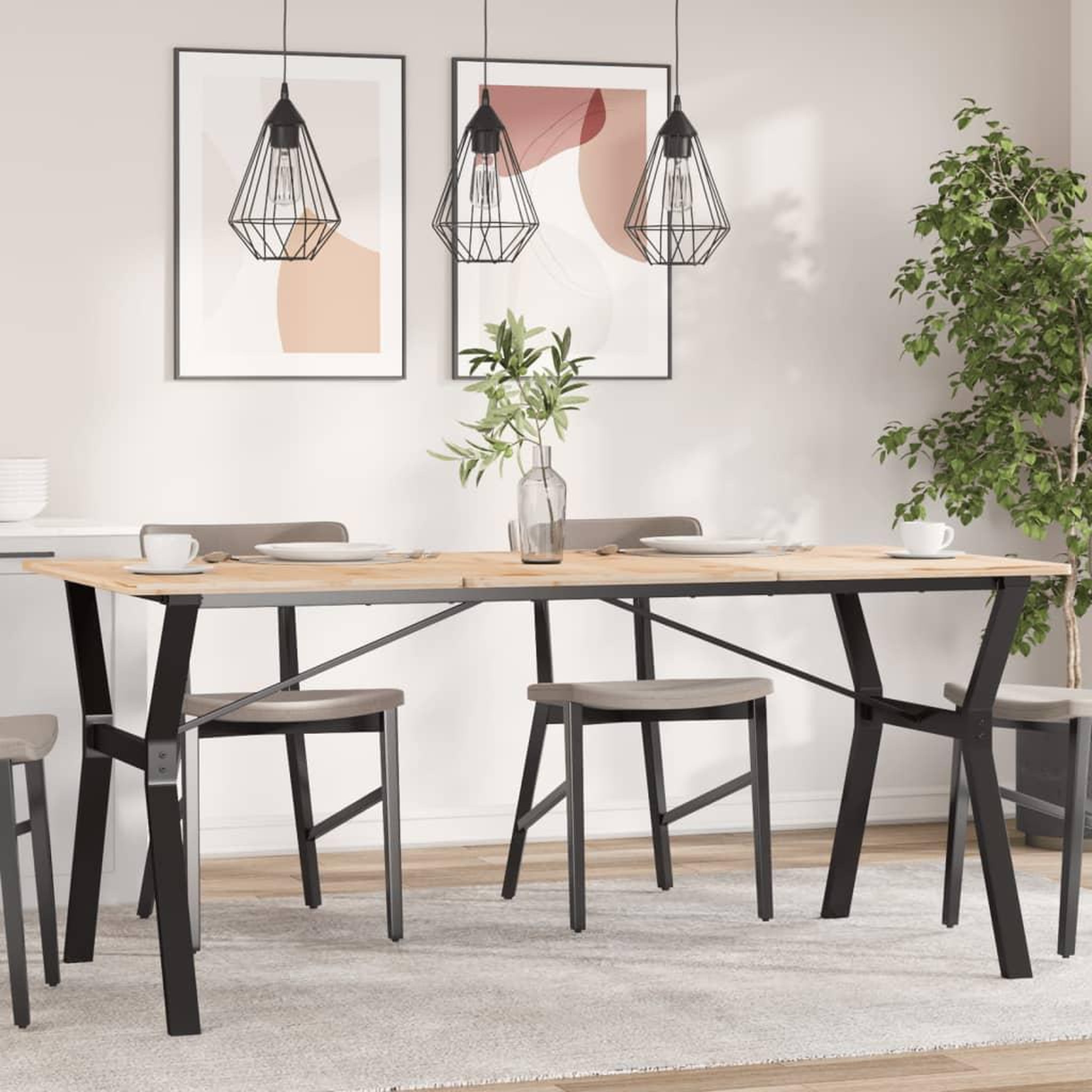 VIDAXL Pieds de table a manger cadre en Y 160x80x73 cm acier