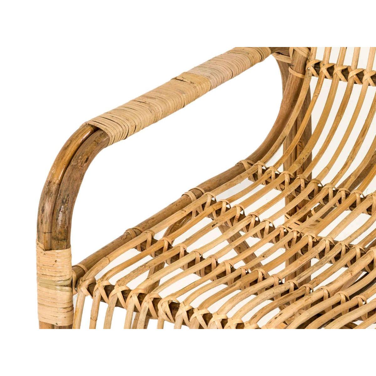 Jardiline Fauteuil de jardin carré en rotin tressé - Jardiline