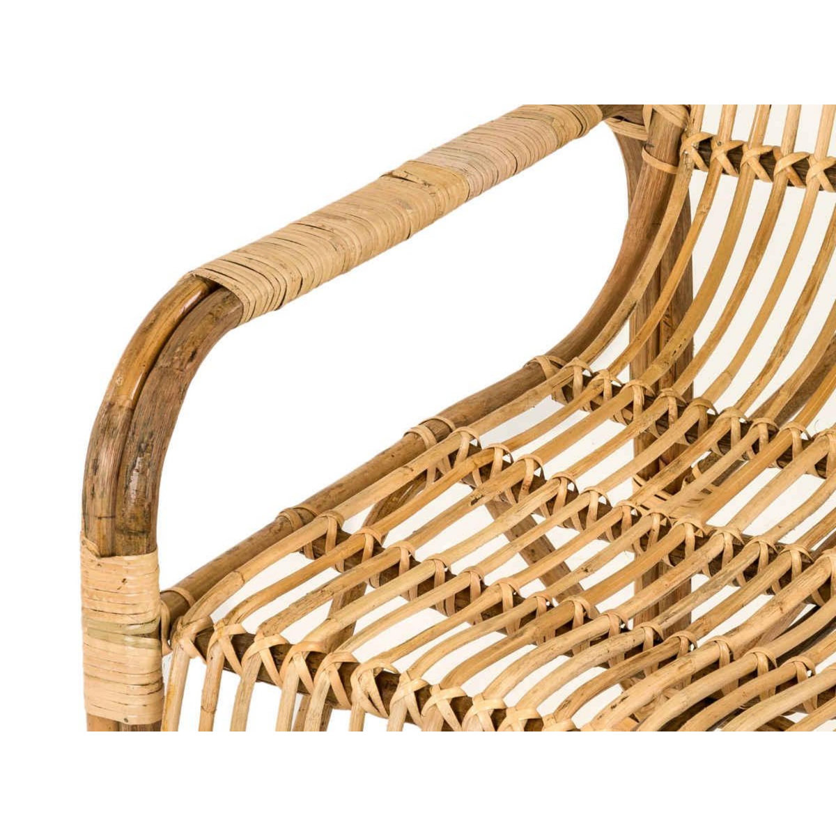 Jardiline Fauteuil de jardin carré en rotin tressé - Jardiline