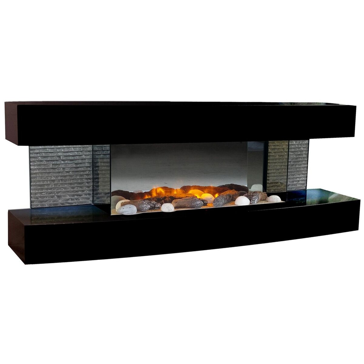 Chemin'arte Cheminée électrique design 2000w noir - lounge noire