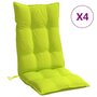 Voir la diapositive 2 : VIDAXL Coussins de chaise a dossier haut lot de 4 vert vif