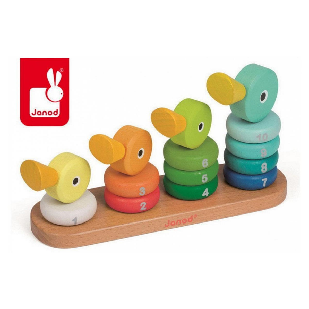 Juratoys-Janod Jeu de Précision Empilable Canards Zigolos - Famille de Canards