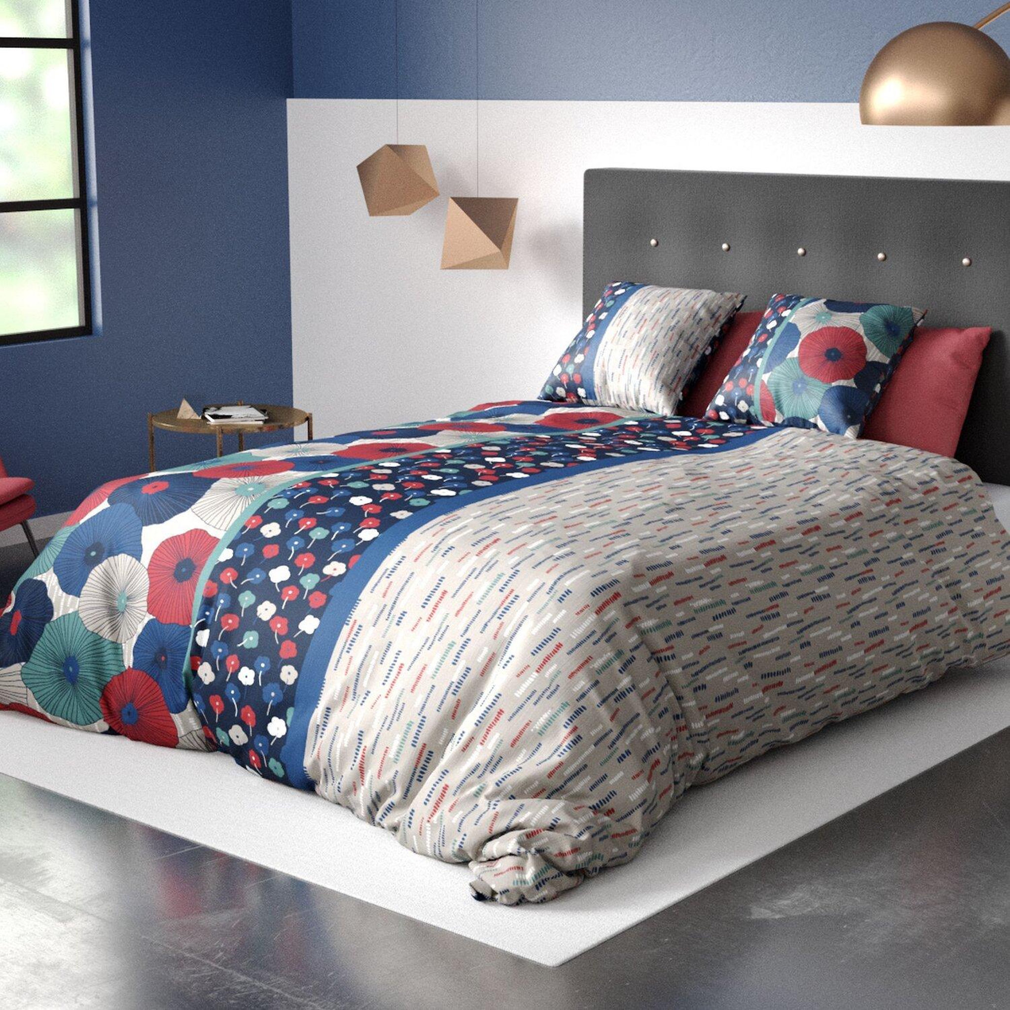 Voir la diapositive 2 : ATELIER DU COTON Parure housse de couette 100% coton 57fils , agueda