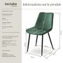 Voir la diapositive 6 : tectake Lot de chaises rembourrées aspect velours vert foncé Lot de 8