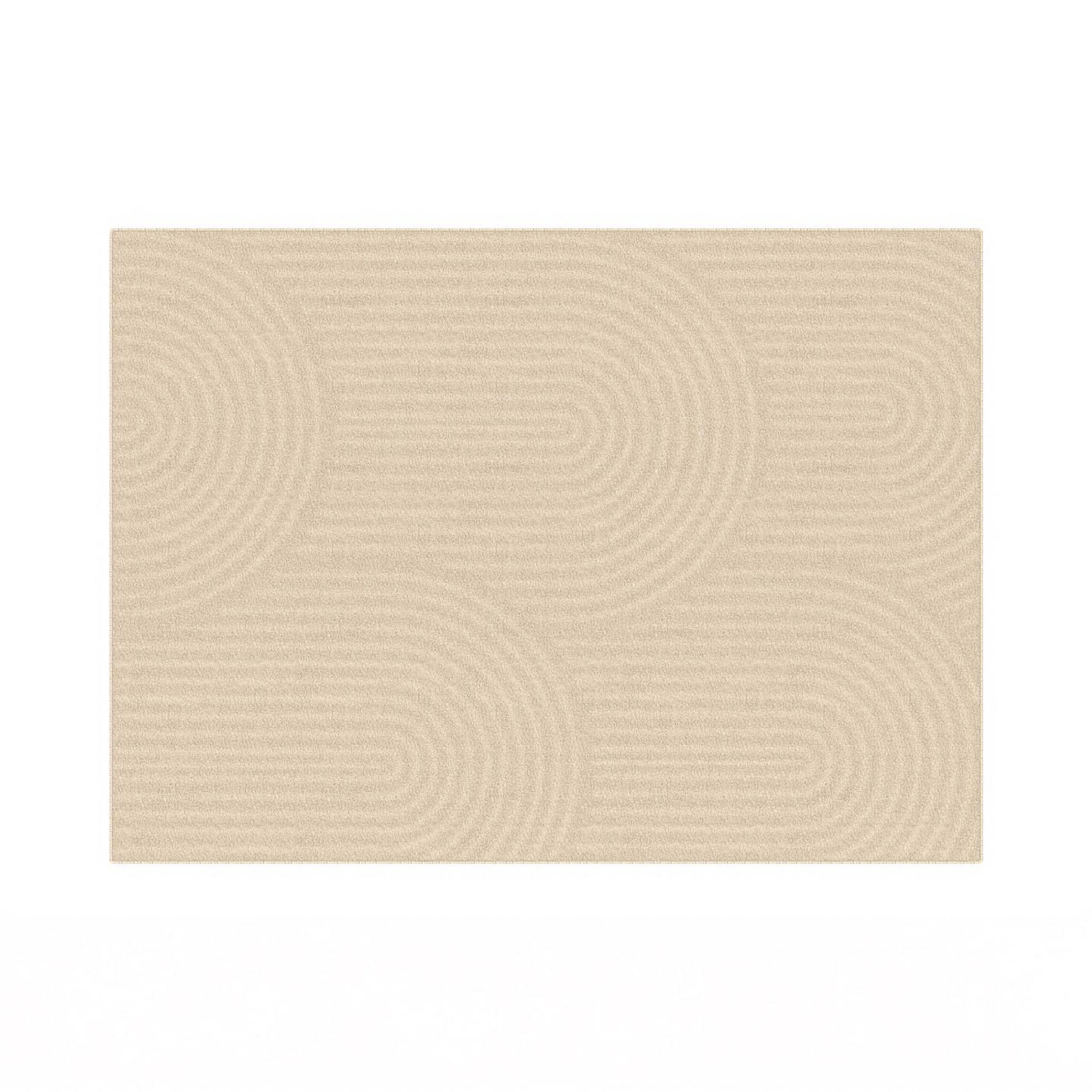 Voir la diapositive 3 : ID MARKET Tapis d'intérieur rectangle jada à motifs circulaire beige 160 x 220 cm